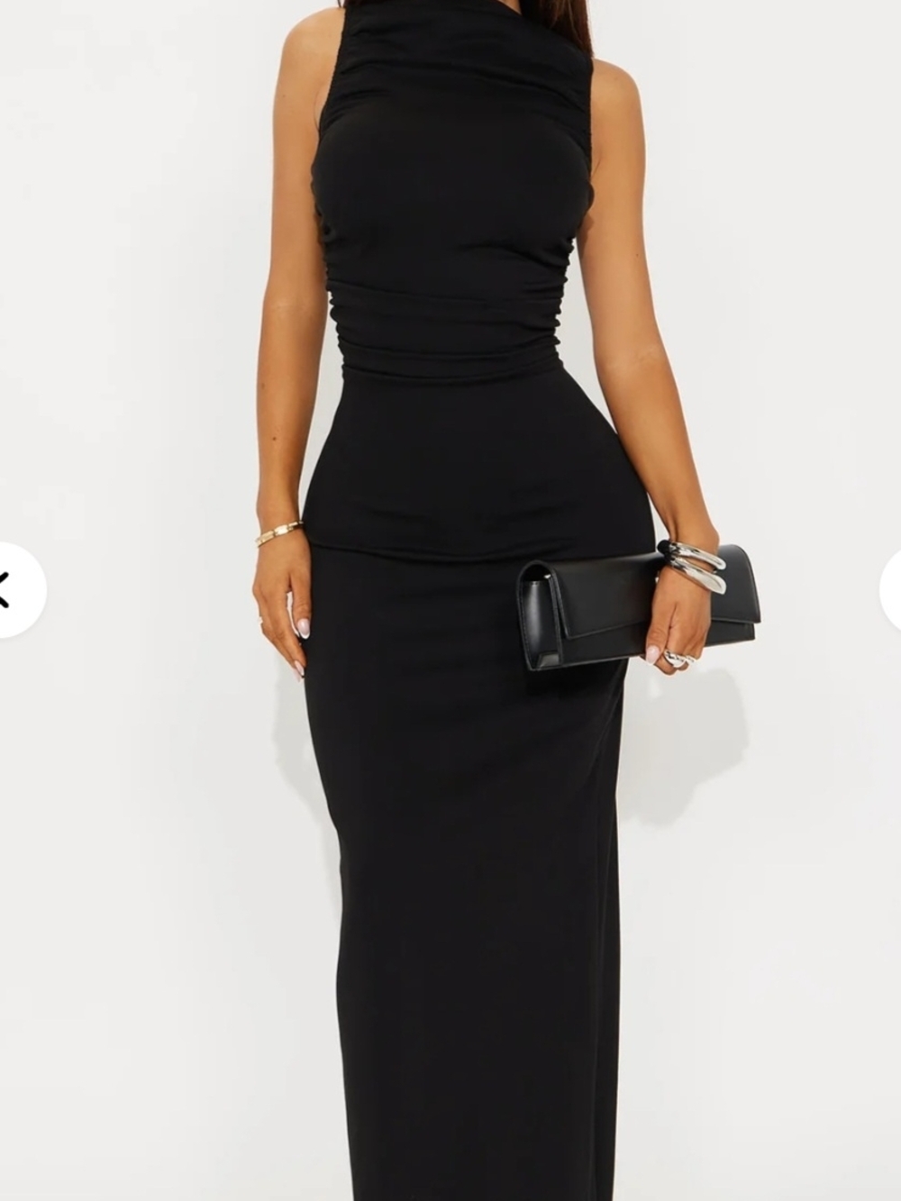 Sleek Black Sleeveless Maxi Dress